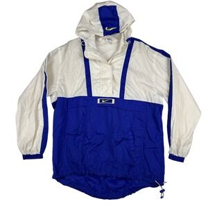 Vintage Nike Pullover Jacket Womens Medium 90s Colorblock Hooded Windbreaker